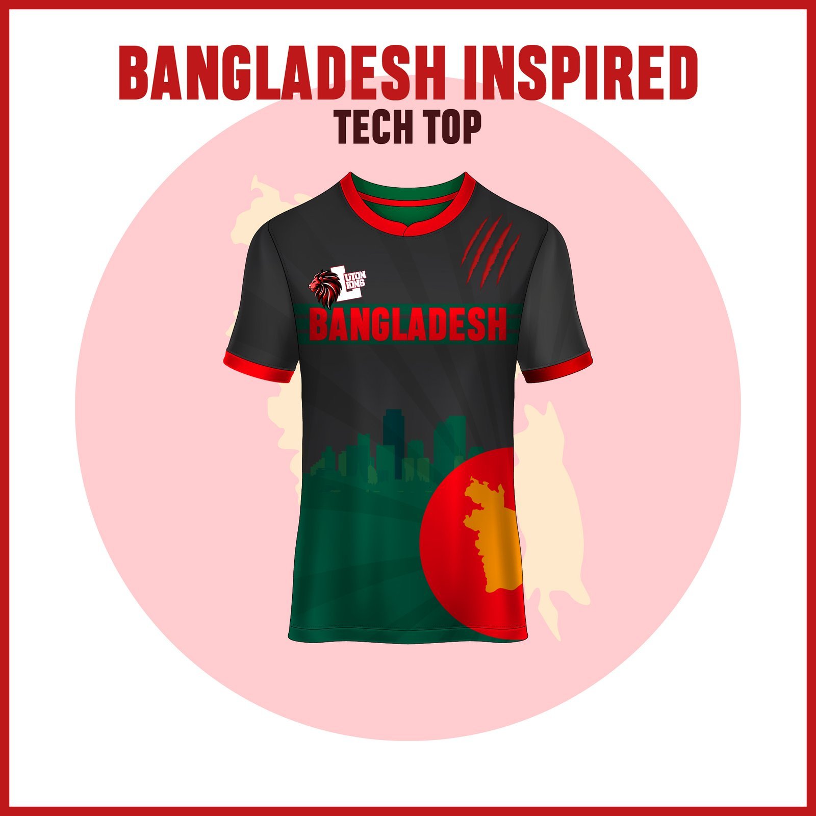 Bangladesh-Inspired Athletic Tech Top for Runners.