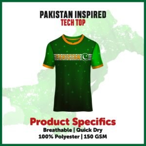 Pakistan-Inspired Athletic Tech Top for Runners.
